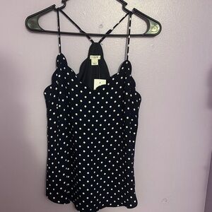 J. Crew Navy Polka Dot Camisole
